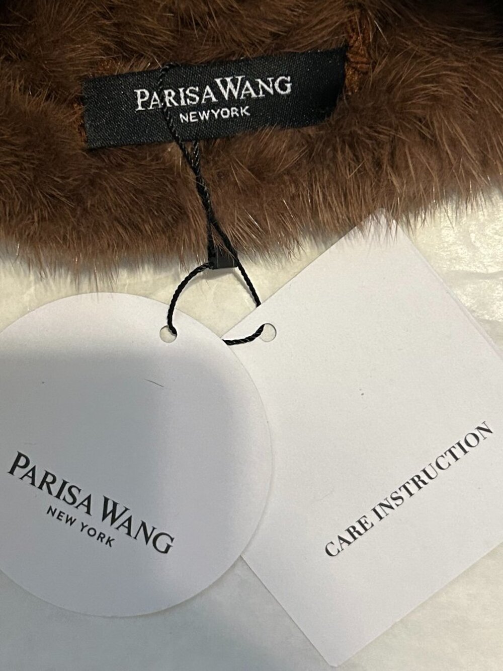 Parisa Wang Knitted Mink Beanie - Brown - Picture 4 of 10